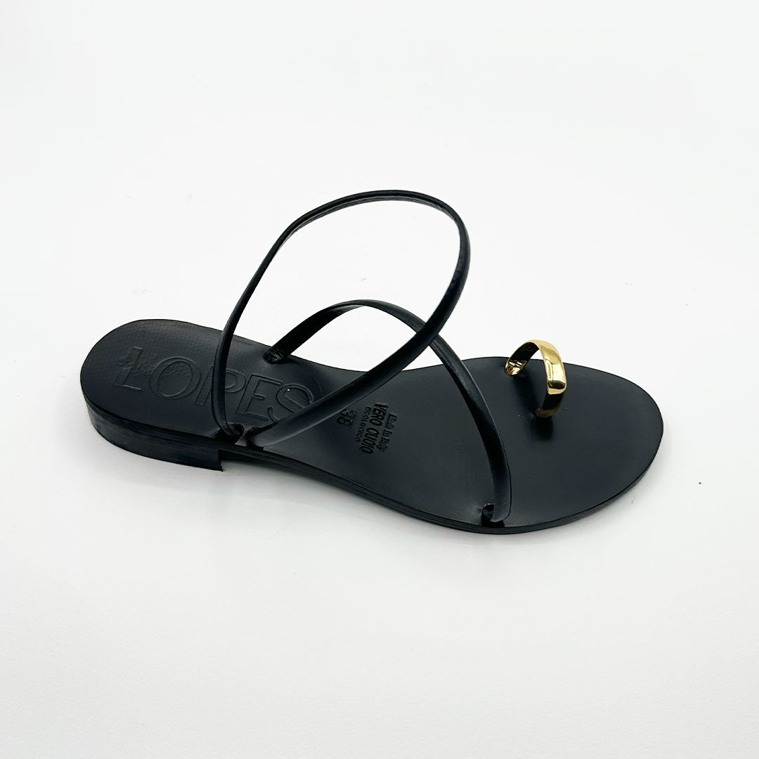 Sandalo Naomi in pelle nero