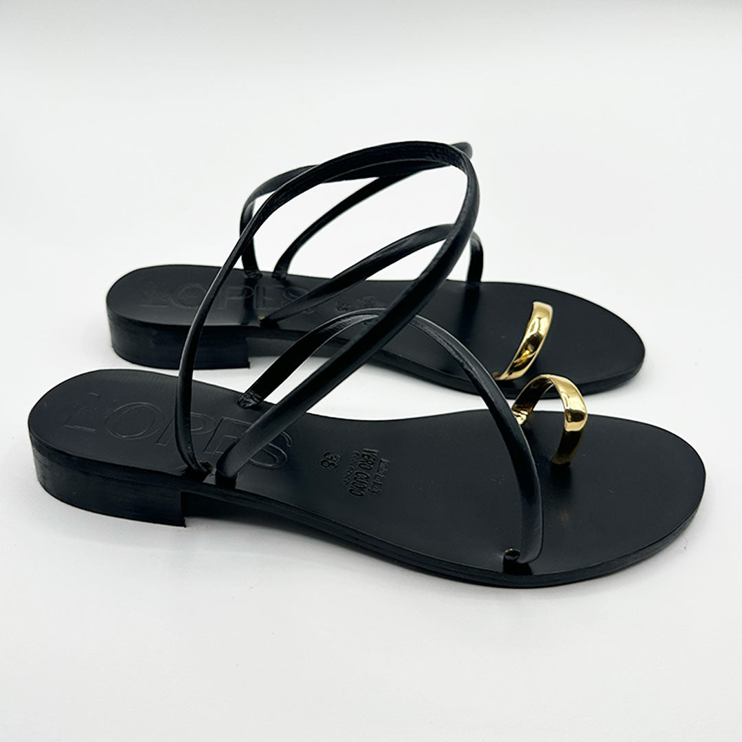 Sandalo Naomi in pelle nero