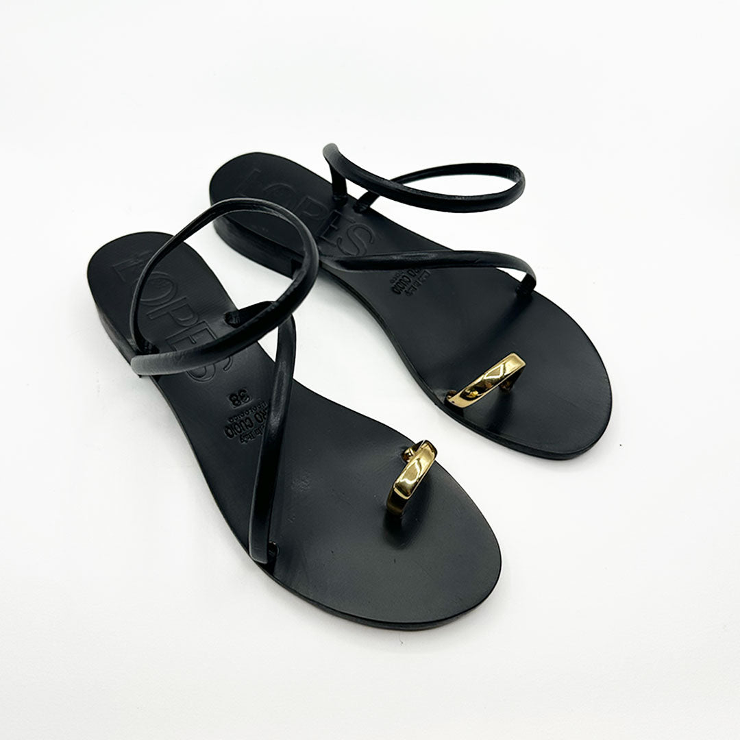 Sandalo Naomi in pelle nero