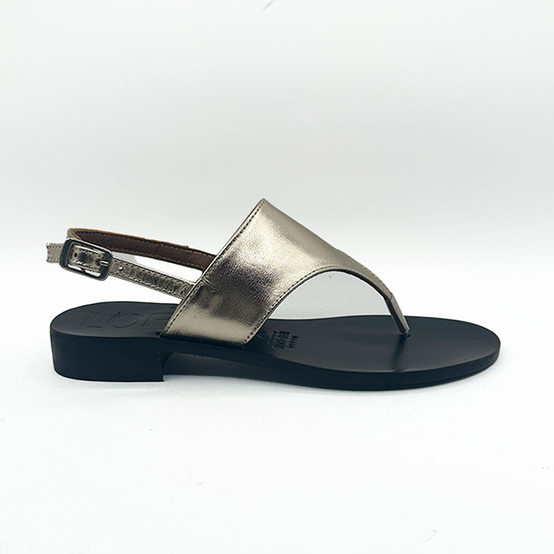 Sandalo Zoe pelle platino