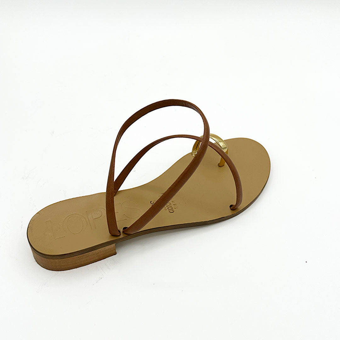 Sandalo Naomi in pelle cuoio