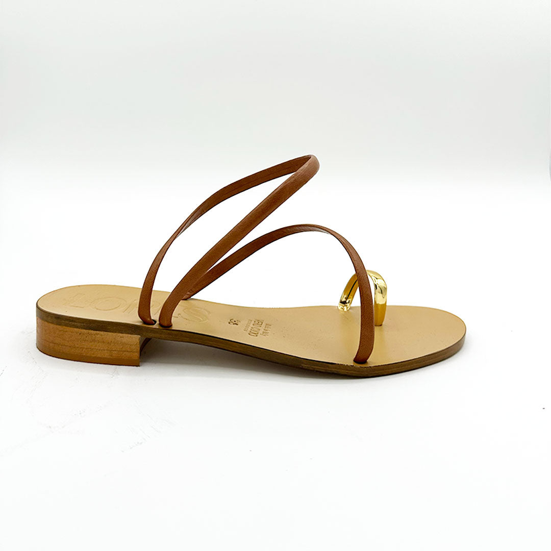 Sandalo Naomi in pelle cuoio